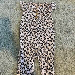 Posh Peanut Pale Pink Animal Print Jumpsuit